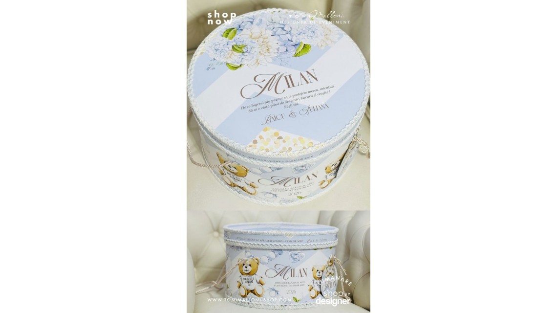 Set prima băiță după botez băiat cu ursuleți Moschino Toy Ritualul blând al apei 5